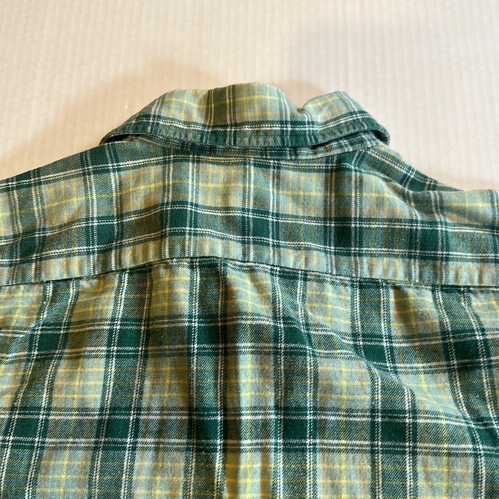 Golden Bell Brand flannel striped men’s button down in XL 100% cotton green - Picture 8 of 8